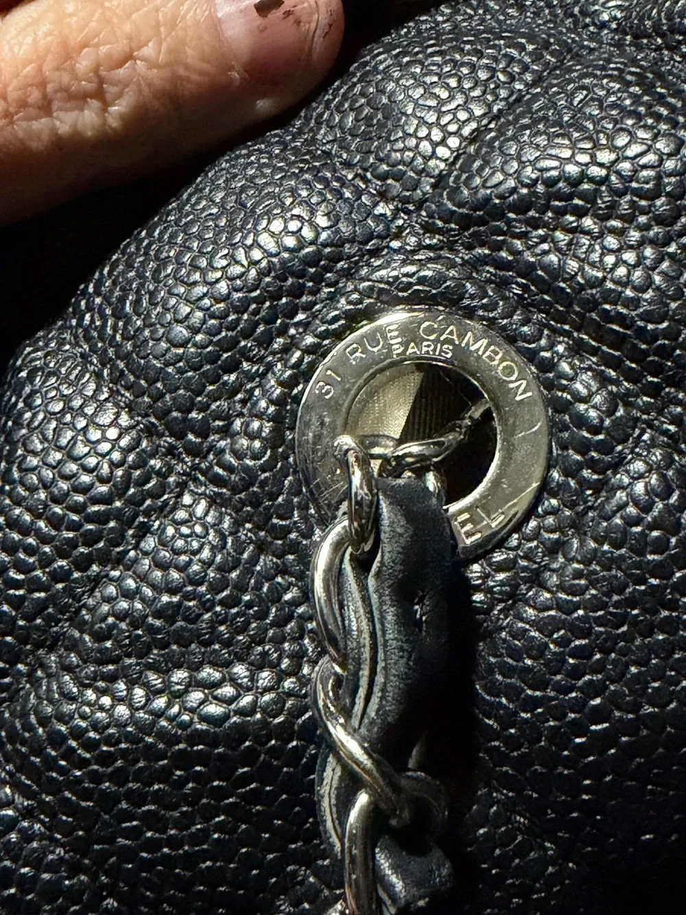 Chanel Caviar Quilted French Riviera Hobo Black